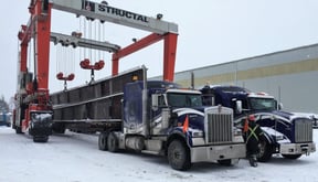 Bridge beams transport by truck-2